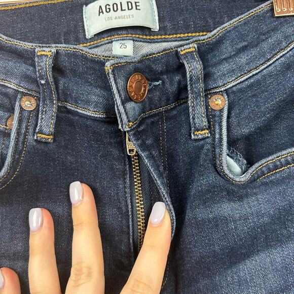 Agolde Sophie Skinny Blue Stretch Jeans A123-1045 Dark Wash Sz 25 - Picture 6 of 8